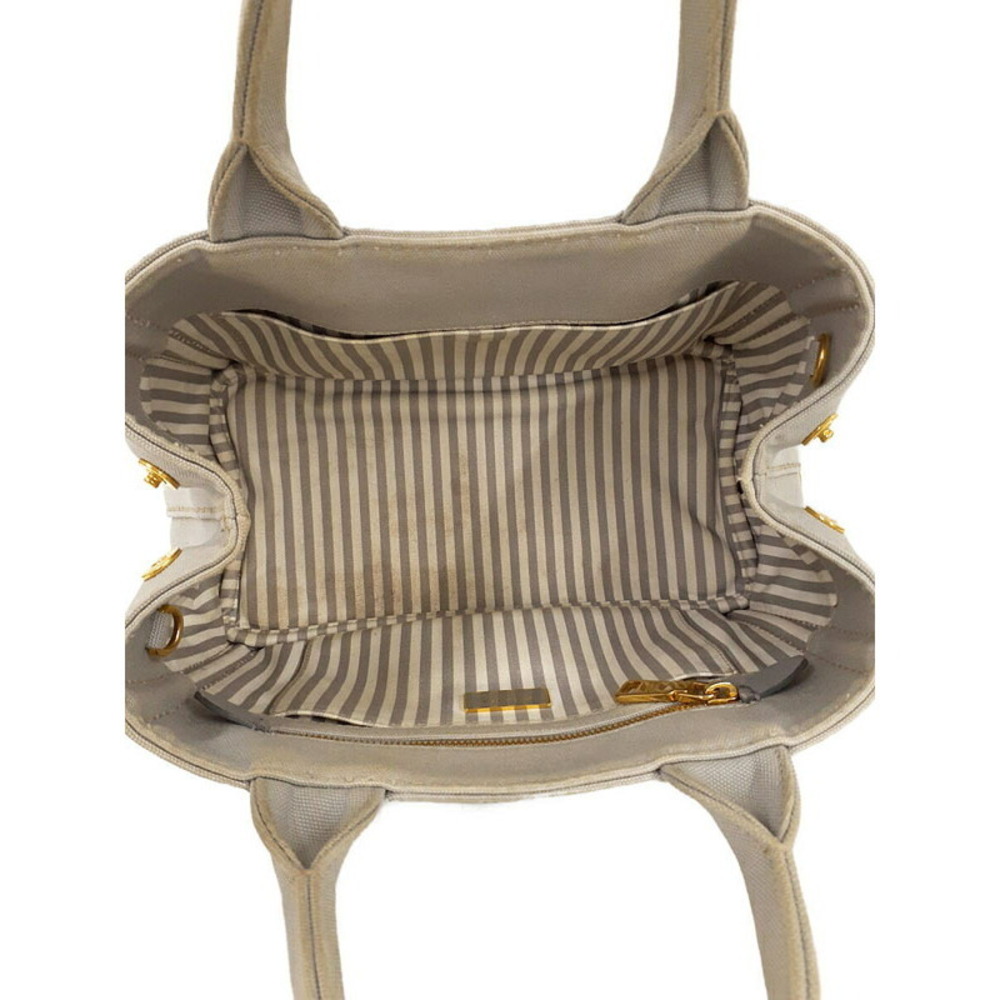 Prada Canapa 2way Tote Bag Canvas White - Picture 3 of 9